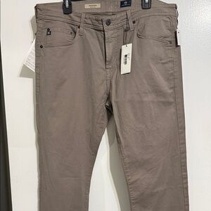 Ag Adriano Goldschmied Men's Slim Straight Jeans in Taupe
